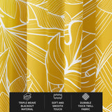 Mustard Yellow Monstera Botanical Tropical Blackout Window Curtains JOSY - 2 Panels