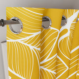 Mustard Yellow Monstera Botanical Tropical Blackout Window Curtains JOSY - 2 Panels