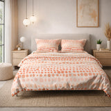 Scandinavian Peach Terracotta Polka Dot Cotton Duvet Cover Set KAIRA