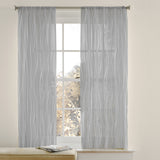 Abstract Modern Geometric Grey White Minimalist Semi Sheer Window Curtain KALA