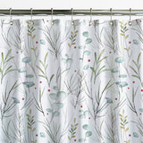 Eucaliptus, Fir Tree Branches And Mistletoe Christmas Floral Watercolor Shower Curtain KERENSA