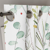 Eucaliptus, Fir Tree Branches And Mistletoe Christmas Floral Blackout Window Curtain KERENSA