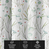 Eucaliptus, Fir Tree Branches And Mistletoe Christmas Floral Blackout Window Curtain KERENSA
