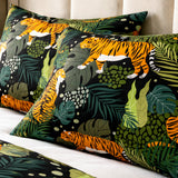 Tigers Boho Jungle Tropical Cotton Duvet Cover Set KENDARI
