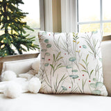 Eucaliptus, Fir Tree Branches And Mistletoe Christmas Floral Watercolor Throw Pillow Cover KERENSA
