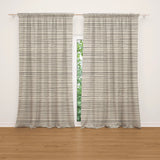 Minimalist Geometric Striped Black Ivory Blackout Window Curtain LYDIA