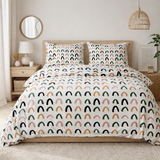 Scandinavian Pastel Geometric Nordic Cotton Duvet Cover Set LINNE