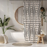 African Mudcloth Print Black Off-White Ethnic Shower Curtain LUSAKA