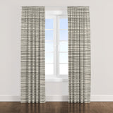 Minimalist Geometric Striped Black Ivory Blackout Window Curtain LYDIA