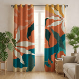 Abstract Tropical Multicolor Leaf Blackout Window Curtains MATIRA - 2 Panels