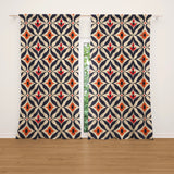 Abstract Geometric Mid Century Modern Ornamental Blackout Window Curtains NERIDA