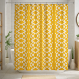 African Mudcloth Ethnic Mustard Yellow Boho Shower Curtain NALA