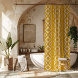 African Mudcloth Ethnic Mustard Yellow Boho Shower Curtain NALA