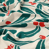Mistletoe Branch Christmas Floral Green Red Tablecloth MISTLETOE