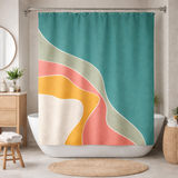 Abstract Shapes Pastel Colors Minimalist Shower Curtain NEMY