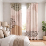 Neutral Blush Abstract Art Scandinavian Blackout Window Curtains NEUTRA - 2 Panels