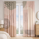 Neutral Blush Abstract Art Scandinavian Blackout Window Curtains NEUTRA - 2 Panels
