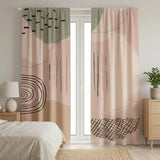 Neutral Blush Abstract Art Scandinavian Blackout Window Curtains NEUTRA - 2 Panels