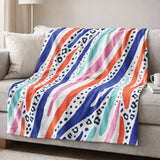 Abstract Geometric Shapes Multicolor Fleece Throw Blanket NISSA
