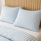 Nordic Minimalist Striped Scandinavian Cotton Duvet Cover Set SKY BLUE