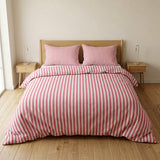 Nordic Minimalist Striped Scandinavian Cotton Duvet Cover Set BLUSH PINK