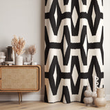 Scandinavian Geometric Black White Blackout Window Curtain ODA