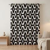 Scandinavian Geometric Black White Blackout Window Curtain ODA