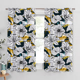 Modern Abstract Botanical Tropical Floral Blackout Window Curtain DAPHNE