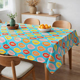 Colorful Papaya Tropical Fruits Summer Teal Tablecloth FITRIA
