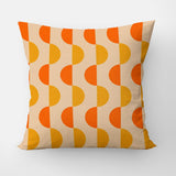 Retro Half Circles Yellow Orange Maximalist Dopamine Decor Aesthetic Throw Pillow Cover