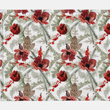 Poppy Flowers Fir Tree Branches Berries Christmas Placemats ANEMONE - Set of 2