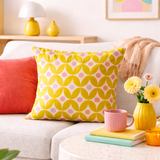 Retro Geometric Yellow Pink Maximalist Pillow Cover ZESTRA