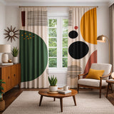 Abstract Art Geometric Mid Century Modern Blackout Window Curtains ROHE - 2 Panels
