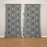 Abstract Geometric Black White Blackout Window Curtain ROWAN