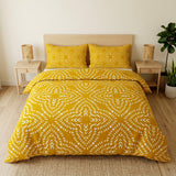 Abstract Geometric Mustard Yellow Cotton Duvet Cover Set SAMSON