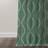 Abstract Modern Geometric Minimalist Green Semi Sheer Window Curtain VERDE