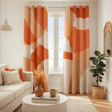 Abstract Modern Terracotta Burnt Orange Blackout Window Curtains SOLENE - 2 Panels