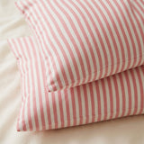 Nordic Minimalist Striped Scandinavian Cotton Duvet Cover Set BLUSH PINK