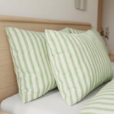 Nordic Minimalist Striped Scandinavian Cotton Duvet Cover Set SAGE GREEN