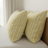 Nordic Minimalist Striped Scandinavian Cotton Duvet Cover Set BUTTER YELLOW