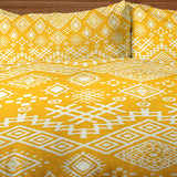 Abstract Geometric Ethnic Mudcloth Yellow Cotton Duvet Cover Set SULIEN