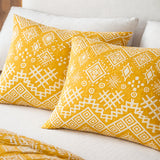 Abstract Geometric Ethnic Mudcloth Yellow Cotton Duvet Cover Set SULIEN