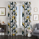 Modern Abstract Botanical Tropical Floral Blackout Window Curtain DAPHNE