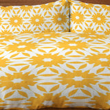 Abstract Geometric Floral Yellow Cotton Duvet Cover Set SUNNIVA