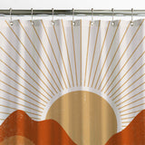 Earthy Tones Sunburst Landscape Sun Terracotta Burnt Orange Boho Shower Curtain SUNNY