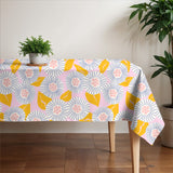 Abstract Doodle Pink Yellow Maximalist Dopamine Decor Aesthetic Tablecloth