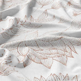 Rose Gold Floral Blossom Branches White Christmas Tablecloth BIANCA