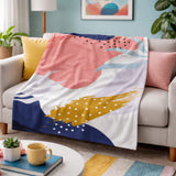Abstract Organic Shapes Multicolor Fleece Throw Blanket THYRA