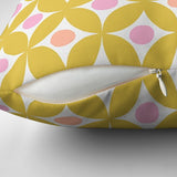 Retro Geometric Yellow Pink Maximalist Dopamine Decor Aesthetic Throw Pillow Cover