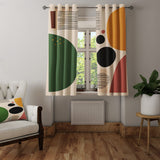 Abstract Art Geometric Mid Century Modern Blackout Window Curtains ROHE - 2 Panels